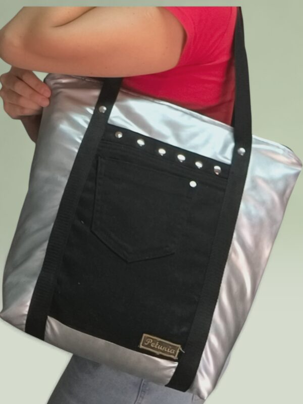 Bolso Petunia - Negro Plateado