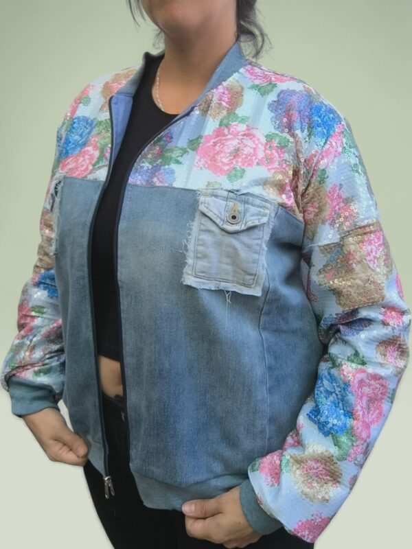 Chaqueta Rever - Denim Celeste con Corazón - Imagen 2