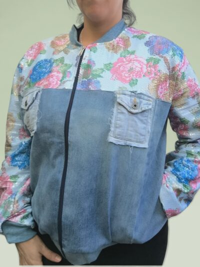 Chaqueta Rever – Denim Celeste con Corazón