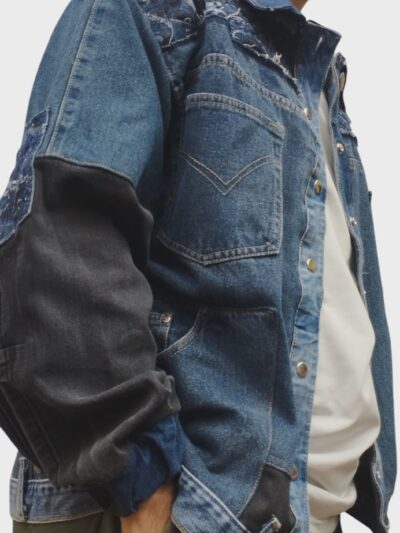 Chaqueta Zero Waste – Denim con Mangas Negras
