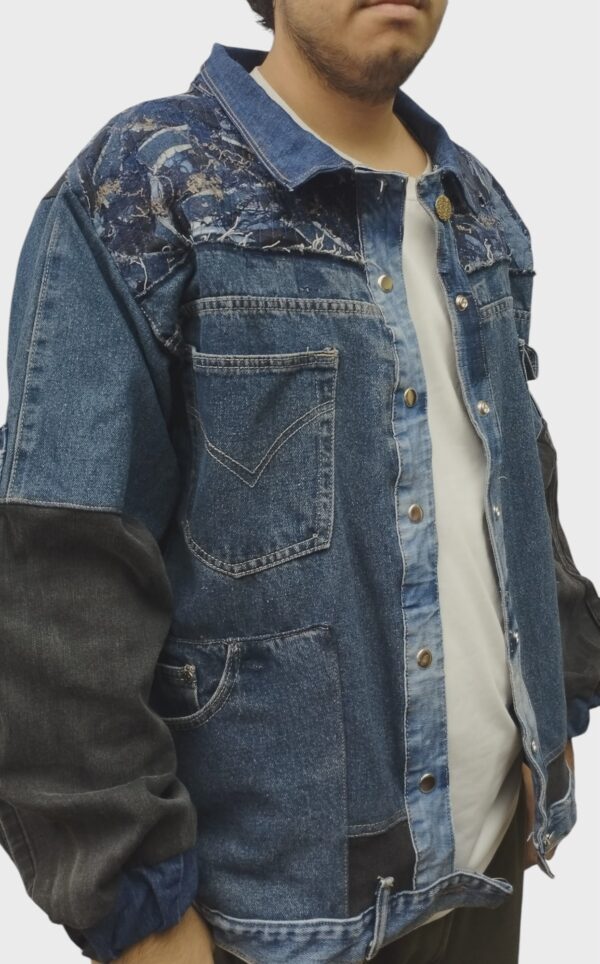 Chaqueta Zero Waste - Denim con Mangas Negras