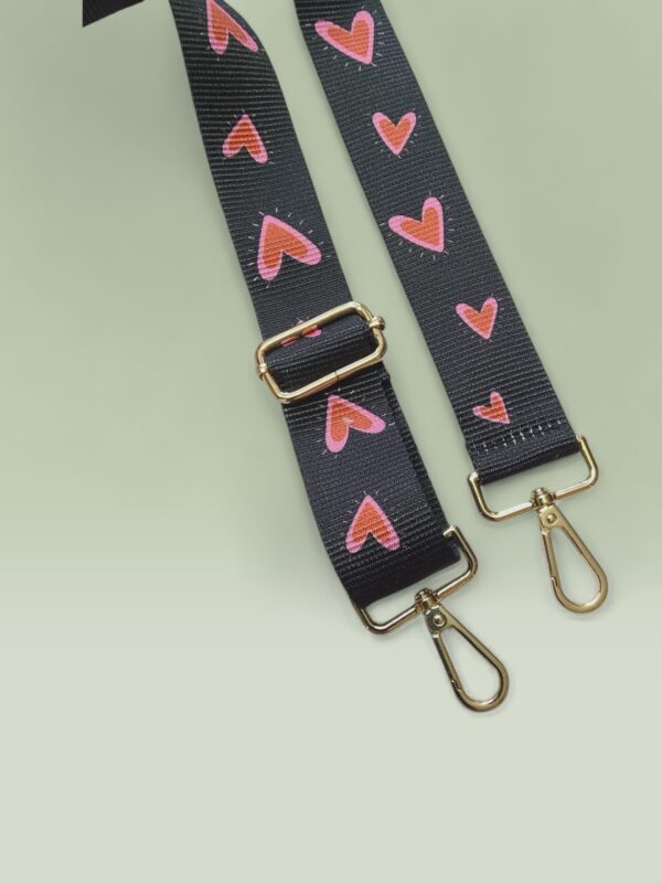 Strap para Bolso - Negro con Corazones - Imagen 2