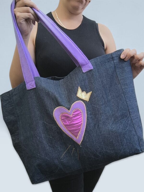 Tote Bag XL - Corazón Lila - Imagen 2