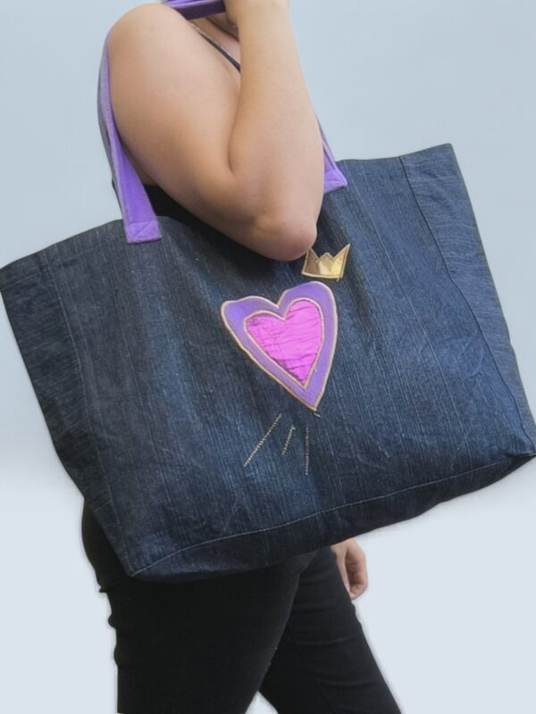 Tote Bag XL - Corazón Lila